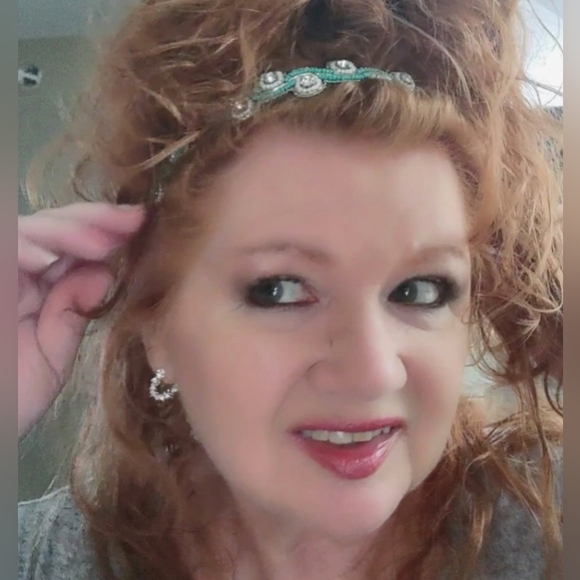 Boho Crystal & Turquoise Seed Bead Headband - Picture 10 of 16